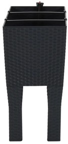 Canteiro de jardim elevado 60x25x46 cm vime PP antracite