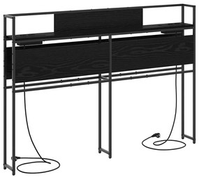 Cabeceira de armazenamento com cabeceira Carvalho preto 120 cm