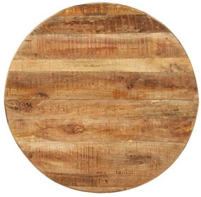 Mesa de jantar redonda 100x100x75cm madeira de mangueira áspera