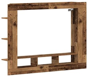 Armário de TV Montado na Parede Madeira Velha 152x22x113 cm
