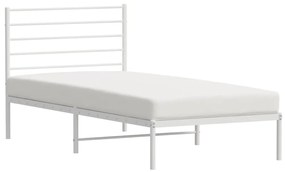 Estrutura de cama com cabeceira 90x200 cm metal branco