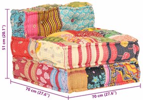 Pufe modular tecido em retalhos