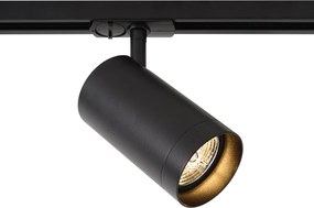 Sistema de calhas moderno preto com 2 candeeiros pendentes e 3 focos monofásico - Iconic Zuzanna Jeana Luxe