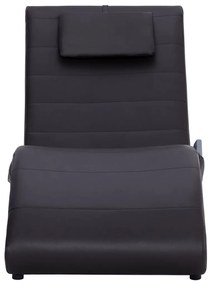 Chaise longue de massagem c/ almofada couro artificial castanho