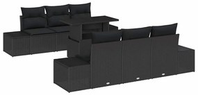 Conjunto de Sofá de Jardim com 7 Peças e Almofadas em Rattan Sintético