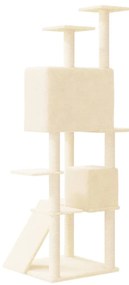 Árvore para gatos c/ postes arranhadores sisal 153 cm cor creme
