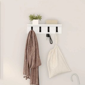 vidaXL Cabideiro de Parede Branco 40 x 10,5 x 10,5 cm