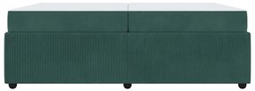 Estrutura de cama com colchão Verde-escuro 200 x 200 cm Veludo