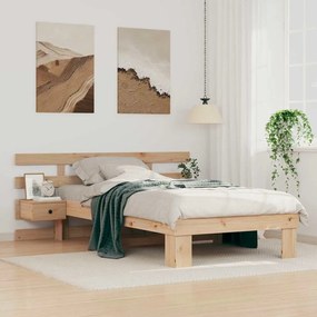 vidaXL Estrutura da Cama Castanho 100 x 200 cm Madeira de pinho maciça