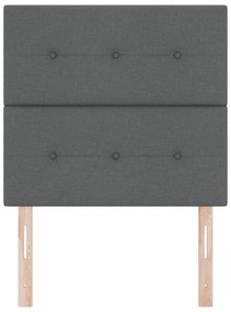 Cabeceira vidaXL Botão Estofada Cinza Escuro 90 cm Tecido