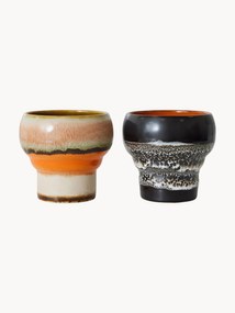 Canecas de cerâmica artesanal 70's, 2 uni.