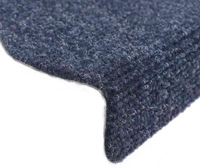Tapetes de escada adesivos 30 pcs 56x17x3 cm azul