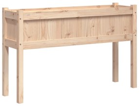 Vaso/floreira de jardim com pernas 110x31x70 cm pinho maciço