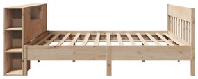Cama com estante sem colchão 200x200 cm pinho maciço