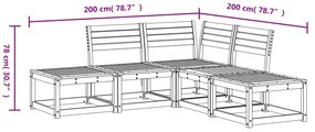 5 pcs conjunto de sofás para jardim madeira de pinho maciça