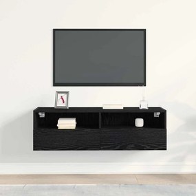 Servidor de TV vidaXL Preto Carvalho 100x30x30 cm Madeira de engenhari