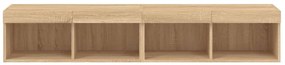 Móveis de TV com luzes LED 2 pcs 80x30x30 cm carvalho sonoma