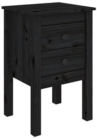 Mesas de cabeceira 2 pcs 40x35x61,5 cm pinho maciço preto