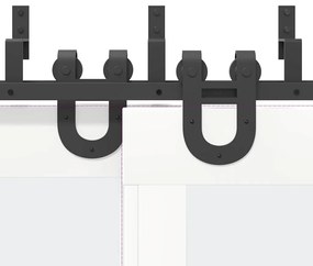 Kit de ferragens para porta deslizante 366 cm aço preto