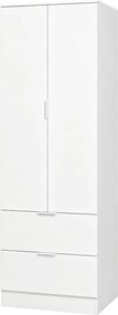 Guarda roupa, 60 x 47 x 180 cm, Com 2 Gavetas, Branco