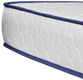 Cama + colchão espuma memória 140x200cm couro artificial branco