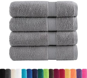 Toalhas de banho premium SOLUND 4pcs 100x150cm 600gsm cinzento