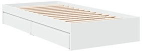 Estrutura cama c/ gavetas 75x190 cm derivados de madeira branco
