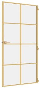 Porta interior 102,5x201,5 cm vidro temperado/alumínio dourado