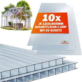 Conjunto de 10 folhas de 6mm 7,32m² transparentes