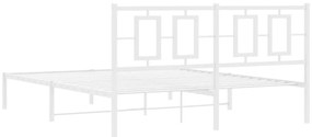 Estrutura de cama com cabeceira 160x200 cm metal branco