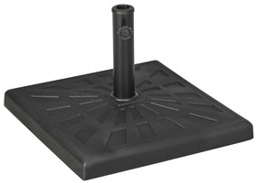Outsunny Base para Chapéu de Sol de Resina 19 kg com Mastro de Ø32/38/48 mm para Jardim Varanda Pátio 51x51x32 cm Preto