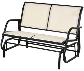 Outsunny Baloiço de 2 lugares Cadeira de balanço de jardim Tubo de metal e tecido de textilene para exteriores máx. 200 kg | Aosom Portugal