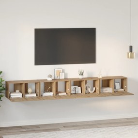 vidaXL Conjunto de móvel de TV 4 pcs Carvalho Artesanal