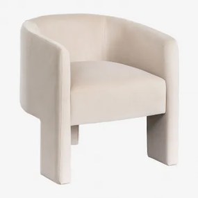 Pack De 4 Cadeiras De Jantar Estofadas Com Braços Xastru Velluto Beige - Sklum