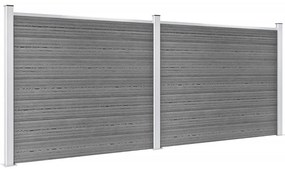 Conjunto painel de cerca 353x146 cm WPC cinzento