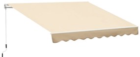 Toldo de Parede Retrátil Manual – Modelo Faro – 295x245 cm – Cor Bege