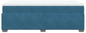 Cama com molas/colchão 90x200 cm veludo azul-escuro