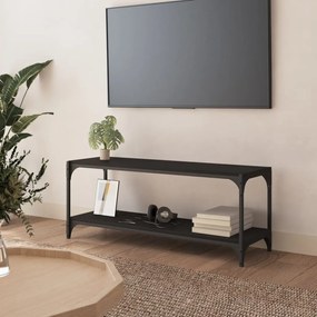 vidaXL Móvel de TV 100x33x41 cm derivados de madeira e aço preto