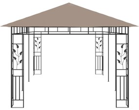 Gazebo c/ rede mosquiteira 6x3x2,73m 180 g/m² cinza-acastanhado