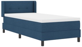 Cama Box Spring vidaXL com Colchão Azul 80x200 cm Tecido, Cabeceira Al