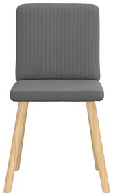 Cadeiras de jantar 6 pcs tecido cinzento-escuro