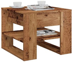 vidaXL Mesa de centro 55,5x55x45 cm derivados de madeira madeira velha