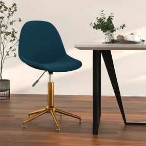 vidaXL Cadeira de jantar giratória veludo azul