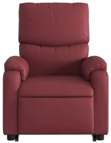 Poltrona reclin. elevatória elétrica couro artif vermelho-tinto