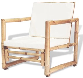 4 pcs conjunto lounge p/ jardim com almofadas bambu