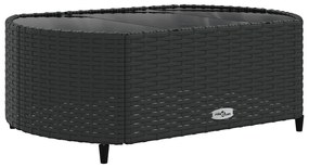 10 pcs conjunto sofás de jardim c/ almofadões vime PE preto