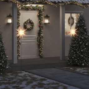 vidaXL Luzes de Natal com espigões 3 pcs LEDs dobrável 57 cm branco