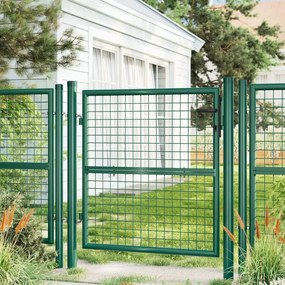 Portão de jardim em aço galvanizado 106 x 6 x 150 cm Verde