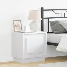 vidaXL Mesa de cabeceira com luzes LED Branca 44x34,5x45 cm