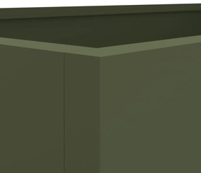Vaso/floreira 62x30x29 cm aço verde azeitona
